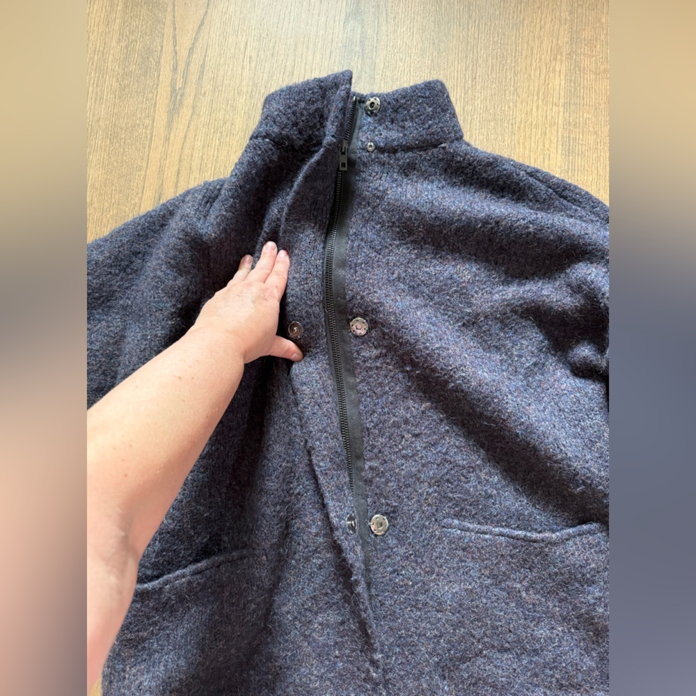 Rag & Bone The Cammie Wool, Mohair, Knee-Length Sweater Coat-Size Small-Navy - Picture 5 of 7